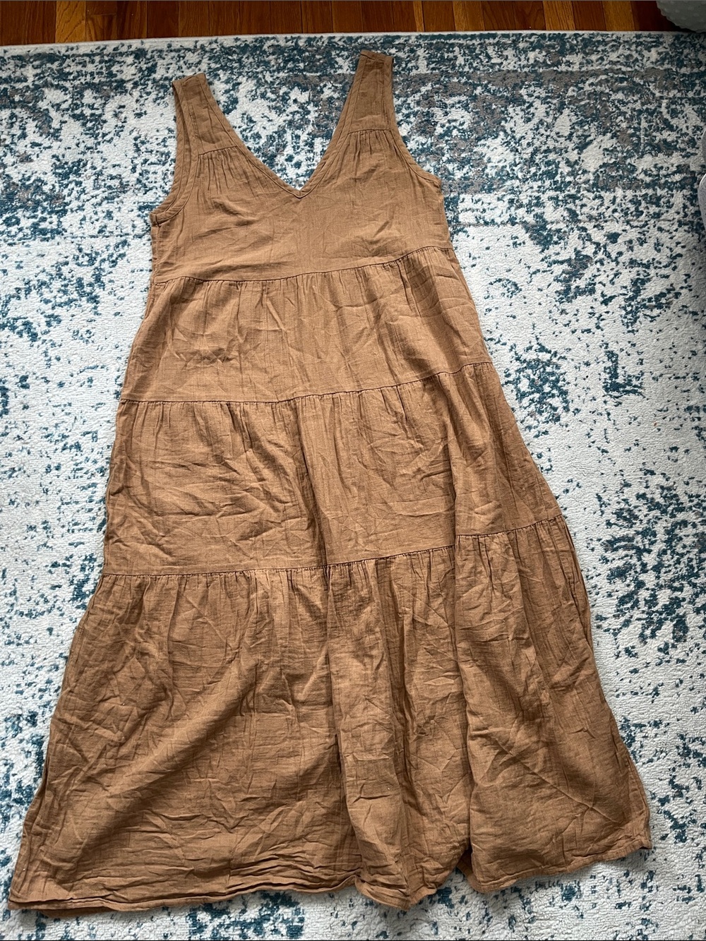 Quince 100% Organic Cotton Gauze Tiered Maxi Dress